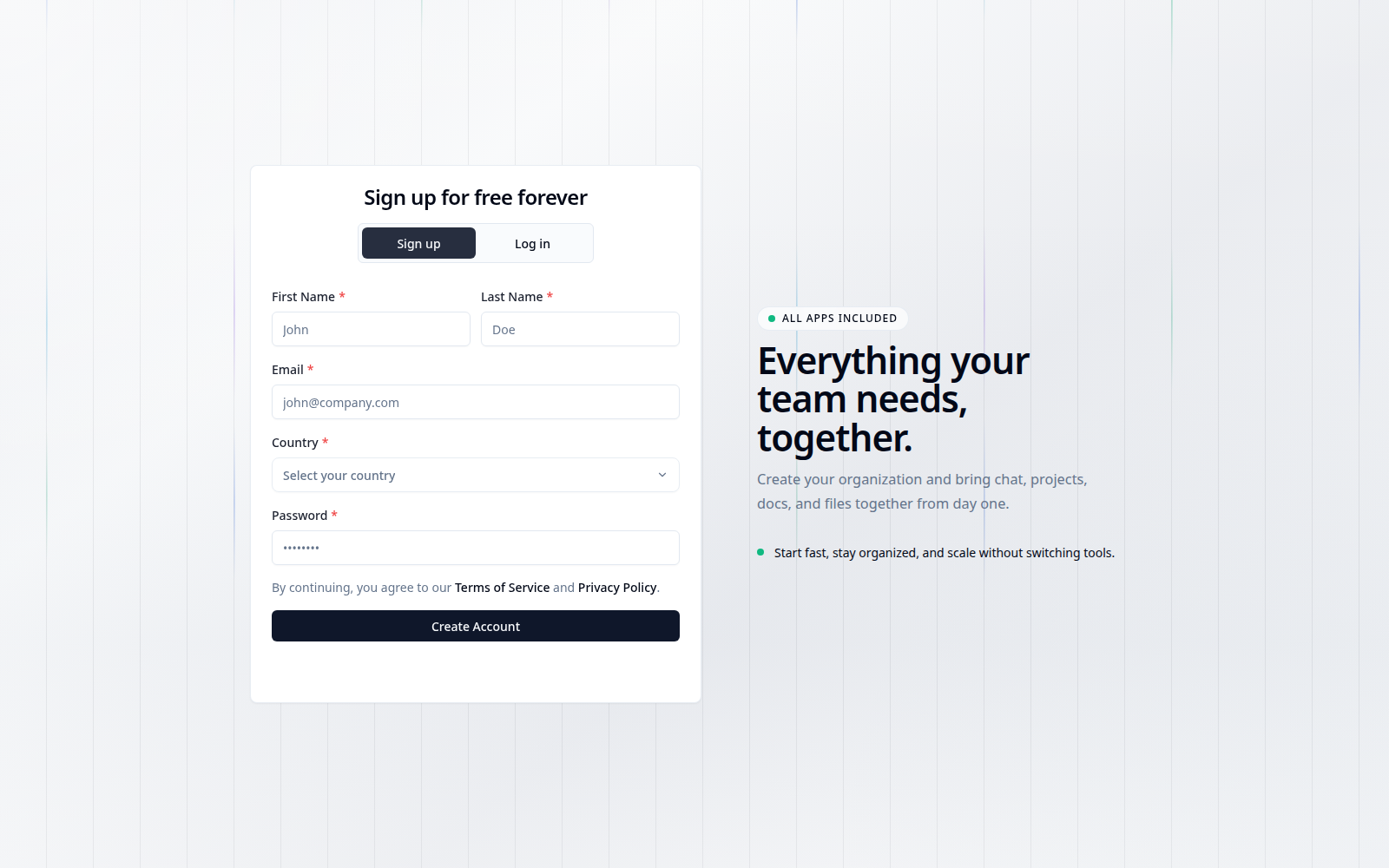 The current RIIW account registration screen.